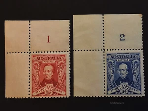 Australian Charles Sturt | Pre-Decimal | 1930 | Set of 2 | Upper Left Block - Picture 1 of 4