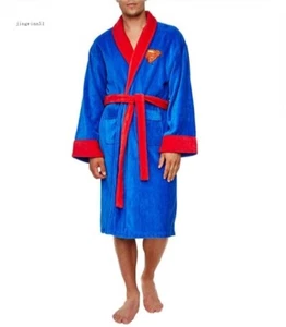Cosplay The Batman Superman Sleeping Gown Bathrobe Halloween Performance Flannel - Picture 1 of 12