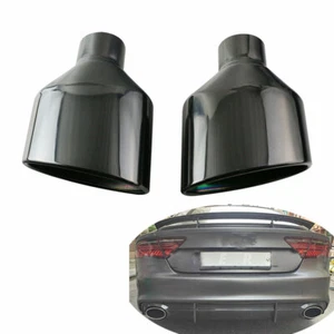 Universal RS Oval Exhaust Tips For Audi A4 A5 A6 A7 RS4 RS3 GOLF R Leon Cupra - Picture 1 of 6