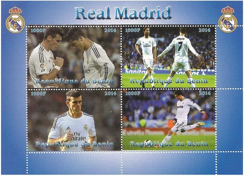REAL MADRID FOOTBALL 2014 MNH STAMP SHEETLET Cover