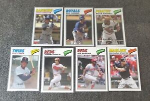 2012 Topps Archives Cloth Stickers Baseball Lot of (7) Bench, Morgan, Carew