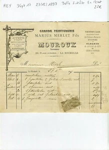 Dépt 17 - La Rochelle 30 Place d'Armes - Belle Entête d'une Teinturerie de 1897 - Picture 1 of 1