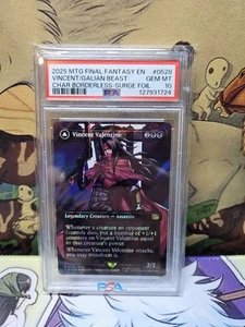 2025 MTG FINAL FANTASY #0528 VINCENT/GALIAN CHAR BORDERLESS SURGE FOIL PSA 10 - Picture 1 of 2