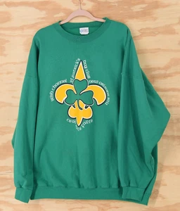 NOLA Irish Channel St Patricks Day Club Shamrock Fleur de Lis Sweatshirt Sz 3XL - Picture 1 of 8