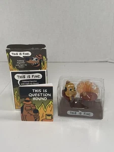 “This Is Fine” Talking Light Up Figurine Meme * Open Box NEW - Picture 1 of 9