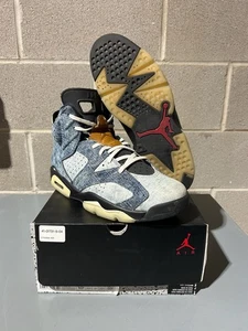 Air Jordan 6 Retro Mens Shoes Washed Denim-ct5350 401- Size 10.5 - Picture 1 of 5