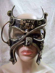 Gold Wrath Steampunk Warrior Mask Futuristic Machinist Robot Apocalypse Doom - Picture 1 of 11