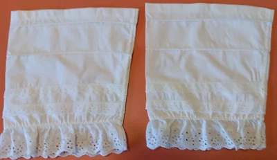 Women's White Cotton Lace Trimmed Pin Tucked UNDERSLEEVES  Repro. Civil War - Image 1 of 4