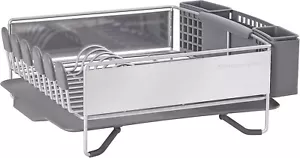 Compact space saving dish rack with removable food tray and angled drainer - Picture 1 of 6