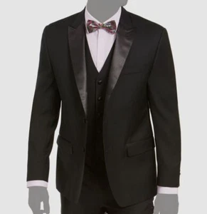 $450 Ralph Lauren Men's Black Classic-Fit Wool Tuxedo Coat Suit Jacket Size 40L - Picture 1 of 3
