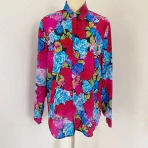 Versace floral printed long sleeve silk shirt - Picture 1 of 7