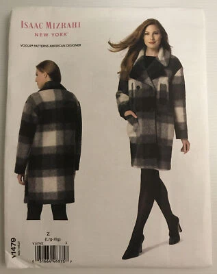 Vogue V1479 Sewing Pattern Isaac Mizrahi Double Breasted Coat Sizes: Lrg-Xlrg - Image 1 of 4
