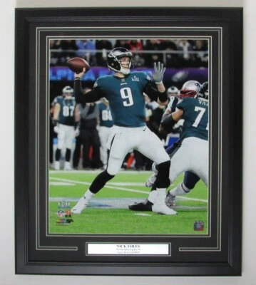 Nick Foles Eagles Super Bowl LII 52 16x20 pulgadas foto enmarcada SIN FIRMAR 131807 Foto 1 de 3