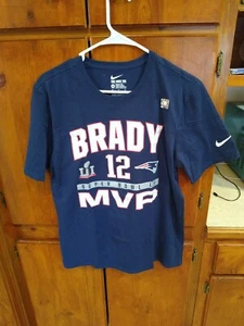 Tom Brady New England Patriots #12 Men's Nike Blue Short Sleeve T-Shirt size M - Picture 1 of 6