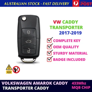 Volkswagen caddy transporter key remote Suit 2017 2018 2019 Mqb Chip - Picture 1 of 2
