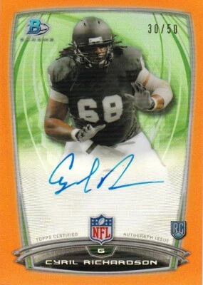 2014 Bowman Chrome Cyril Richardson Rookie On Card Auto Orange Refractor #30/50 - Image 1 of 2