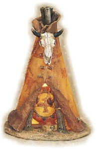 Native Indian TeePee Night Light 6" Tall Bright Light old west theme - Picture 1 of 1