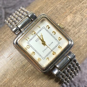 Ecclissi Women 5550 Dress 925 Sterling SIlver Square Quartz 25mm Watch 6 3/4" - Picture 1 of 14
