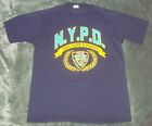 VTG 90s NYPD T SHIRT LARGE BLUE NEW YORK POLICE DEPT NYC JERZEES LAW ENFORCEMENT