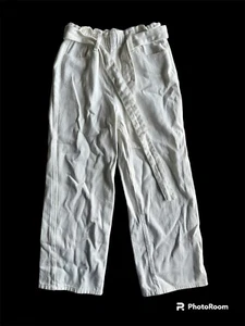 Shein TEEN white cotton tie up flare pants - Picture 1 of 5