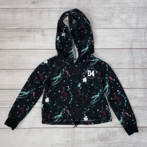 Justice active paint splatter hoodie w/bottom hem drawstring youth girls sz 6 - Picture 1 of 7