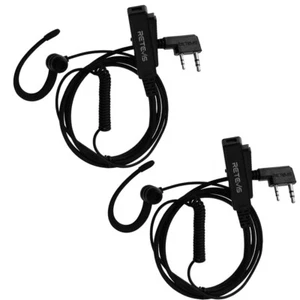 2*Retevis EEK023 1 Wire G Shape In-Ear Earbud Earpiece with PTT Mic - Zdjęcie 1 z 13