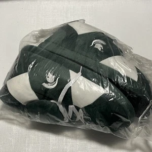 NEW Michigan State Spartans Green White Plush Slippers Adult 2XL - Picture 1 of 3