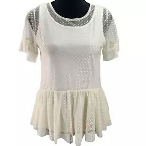 Cat & Jack Blouse Girl's XL 14/16 Lace Overlay Church Dressy Easter Holiday Top - Picture 1 of 11