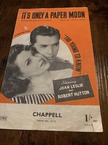 song sheet IT's ONLY A PAPER MOON, Joan Leslie, Robert Hutton, 1933 - Picture 1 of 4