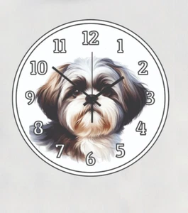 Shih Tzu Dog Wall Clock art Time Piece Memories Photo Rescue A Dog Today - Picture 1 of 4