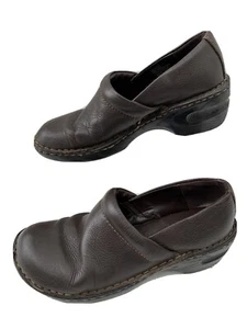 Sonoma Life Style Brown Pebbled Leather Womens Slip On Clogs Shoes Size US 8.5 M - Picture 1 of 6