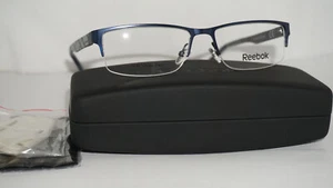 Reebok Eyeglasses Frame New Half Rim Blue R1016 53 16 140 - Picture 1 of 12