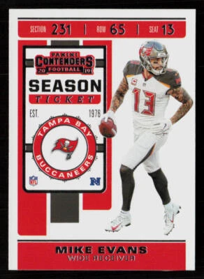 2019 Panini Contenders #82 Mike Evans Tampa Bay Buccaneers Football Card - Image 1 of 2