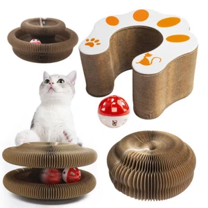Magic Organ Cat Scratching Board Cat Scratcher Toy Cardboard Foldable Cat Toy - Picture 1 of 17
