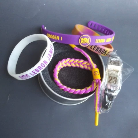 Nba Basketball LeBron James L A Lakers Bracelet Wristbands 5pc-Set Cover