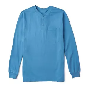 NEW-Rasco FR Flame Resistant Long Sleeve Henley T-Shirt-ALL COLORS Fast Shipping - Picture 1 of 16