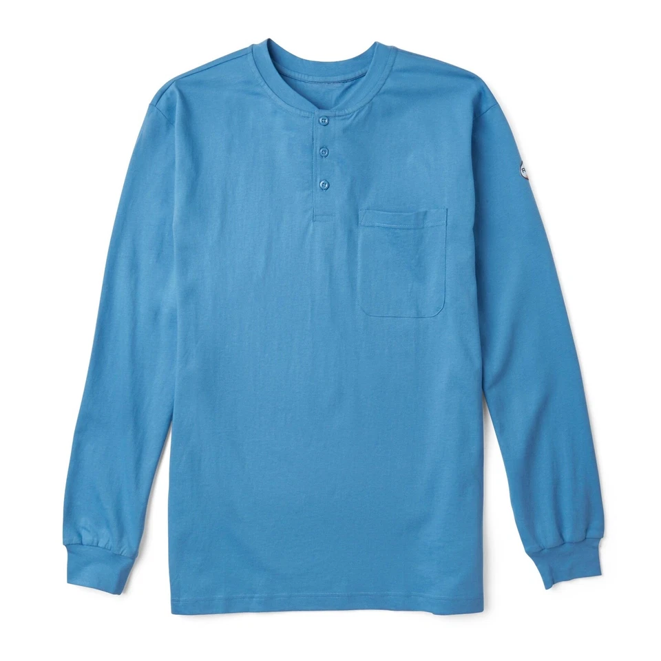 NEW-Rasco FR Flame Resistant Long Sleeve Henley T-Shirt-ALL COLORS Fast Shipping - Image 1 of 1