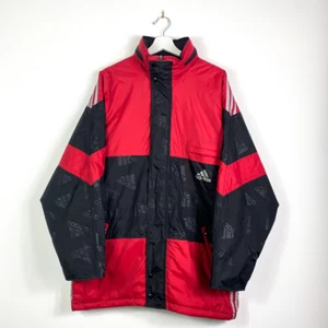 Vintage Adidas Mantel Gr.L Herren Rot Schwarz 90er 90s y2k Retro - Bild 1 von 5
