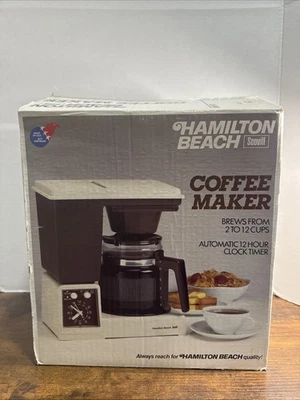 VTG HAMILTON BEACH 12 CUP AUTOMATIC DRIP COFFEE MAKER TIMER CLOCK 803AL BRANDNEW - Image 1 of 4