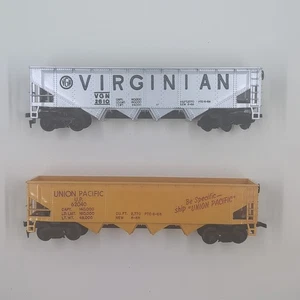 TYCO Ho Scale Hopper Lot Of 2 Union Pacific UP 62040 Virginian VGN 2610 Vintage - Picture 1 of 8