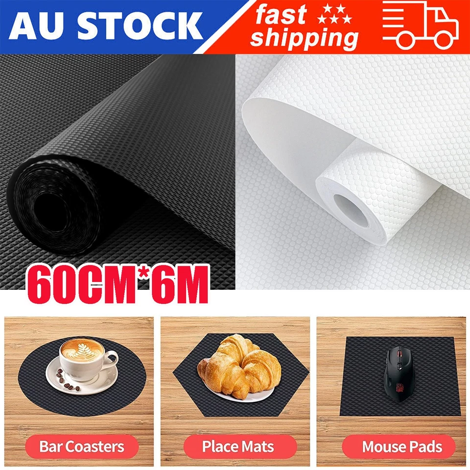 6M Non-Slip Draw Mat Shelf Liner Cabinet Storage Pad Kitchen Cupboard Drawer Mat - image 1 of 1