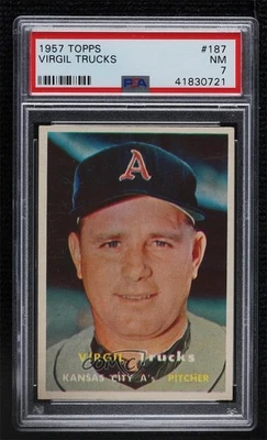 1957 Topps Virgil Trucks #187 PSA 7 - Image 1 of 3