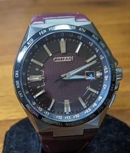 Radio Citizen Attesa CB0216-07W Eco-Drive Solar Limited Borgoña 2021 usada desde - Imagen 1 de 9