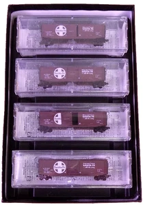 Z MTL 994 00 070 50ft Box Car Single Door ATSF Four Car Runner Pack NIB - Picture 1 of 3