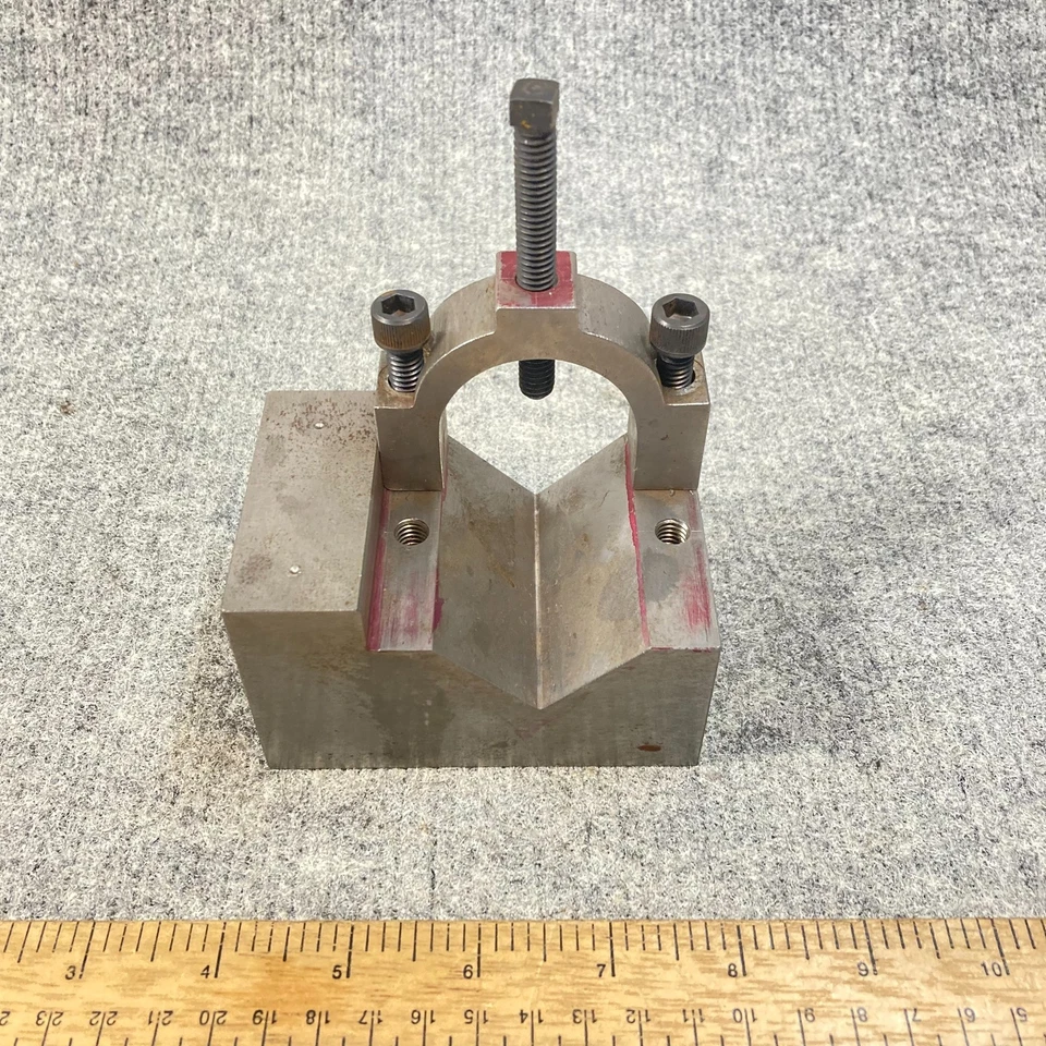 Machinist Made V Block & Clamp Set Fitted Clamp 3 7/8" x 2 1/2" x 2 1/4" - Image 1 of 4