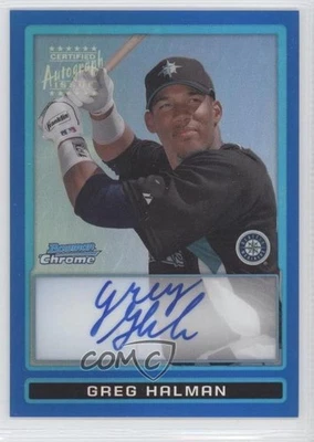 2009 Bowman Chrome Prospects Blue Refractor /150 Greg Halman #BCP113 Auto - Image 1 of 2