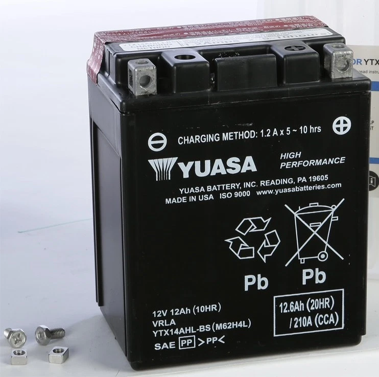 Высокопроизводительный аккумулятор для мотоцикла Yuasa YTX14AHL-BS YUAM62H4L - Изображение 1 из 1
