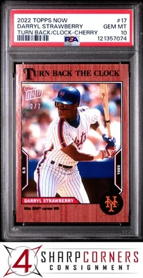 2022 TOPPS NOW TURN BACK THE CLOCK CHERRY #17 DARRYL STRAWBERRY #/7 POP 1 PSA 10 - Image 1 of 3