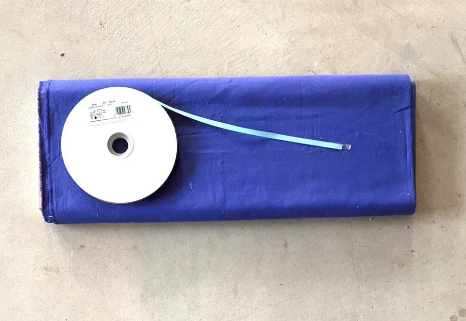 aqua double sided satin poly ribbon 1/4 in 100 yd bolt - Image 1 of 1