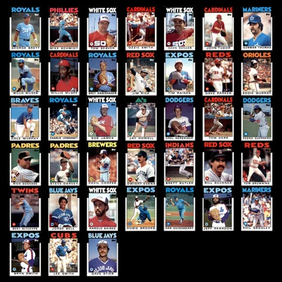 1986 Topps Super Lot 38 Baseball Cards Jumbo 5x7" Mid Grade George Brett Ozzie - Image 1 of 4